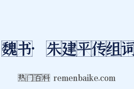 魏书·朱建平传组词是什么意思的图片